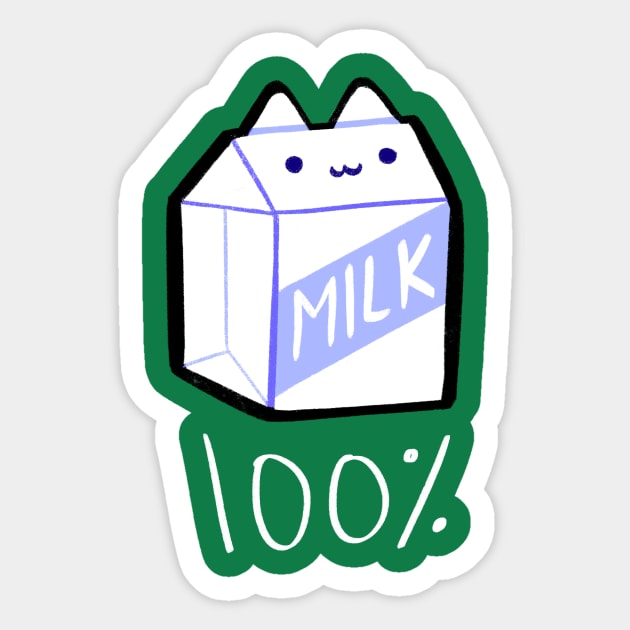 Milk Carton Cat Sticker by giraffalope